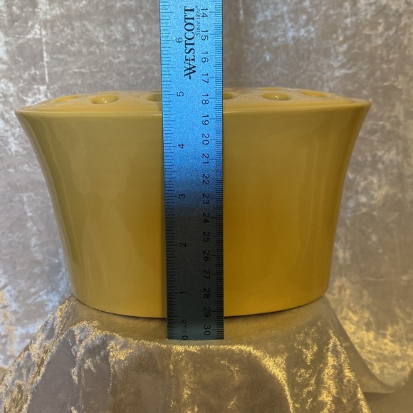 Southern Living at Home yellow ceramic oval flower frog. - Picture 5 of 6